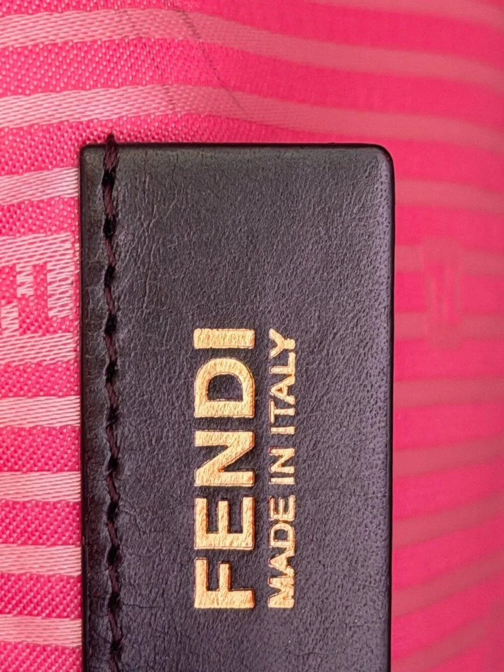 Authentic Fendi Zucca Striped Boston Bag